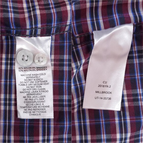UNTUCKit Mens Size XL Millbrook Plaid Long Sleeve Button Up Performance Shirt - Picture 13 of 16